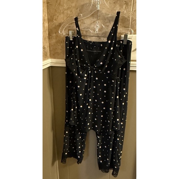 Other - Intima Bella‎ Donna PJ Set Black With Pink Polka Dots Women's Size Medium